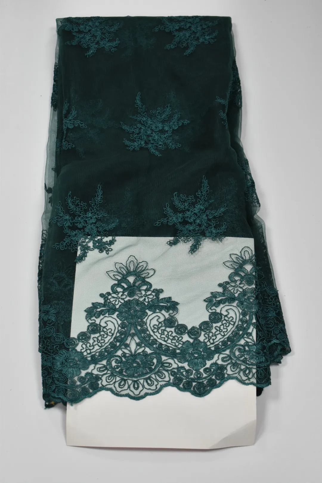 Emerald Green French Lace - 5 Yards