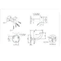 EMRO STAIR HAND RAIL 444 BRACKET EXTENDED CONVENTIONAL 80MM - AVAILABLE IN VARIOUS FINISHES