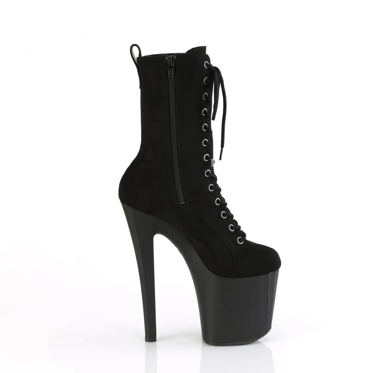 ENCHANT-1040 Pleaser Black Faux Suede Sexy Platform Shoes (Pole Dancing Heels)
