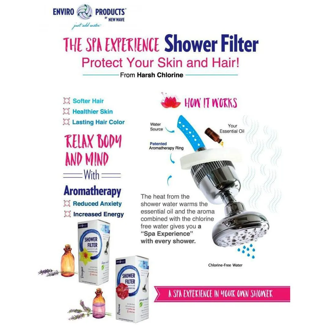 Enviro Products Designer Shower Filter (Chrome) With Aromatherapy Ring - Lasts up to 12 Months