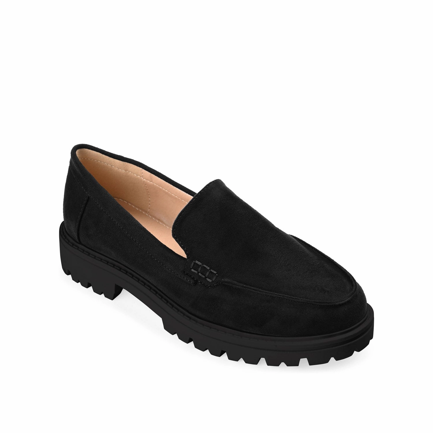 Premium Leather Shoes ERIKA FAUX SUEDE LOAFER FLAT IN WIDE Universal Style