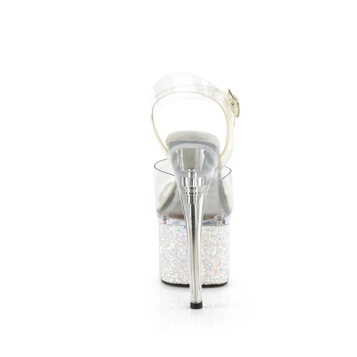 ESTEEM-708LG Pleaser Clear/White Sexy Platform Shoes (Pole Dancing Heels)