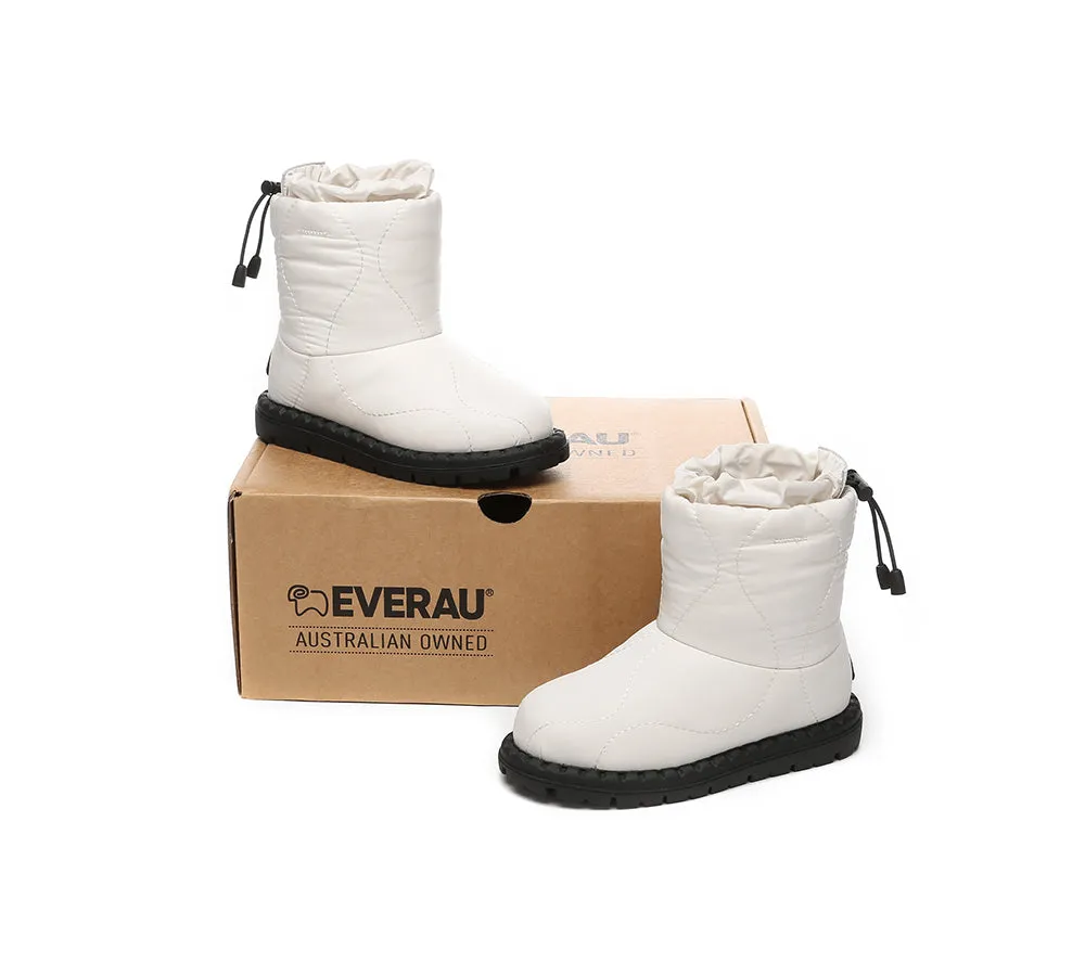 EVERAU® UGG Kids Sheepskin Wool Waterproof Drawstring Boots Sonita