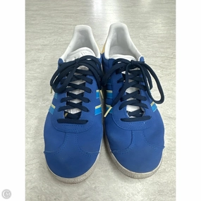 Synthetic Finish Velcro Strap Shoes Sneakers By Adidas In Blue & Yellow, Size: 7