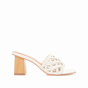 Tear Resistant Webbing EVVIE HEELED SANDALS IN VEGAN LEATHER