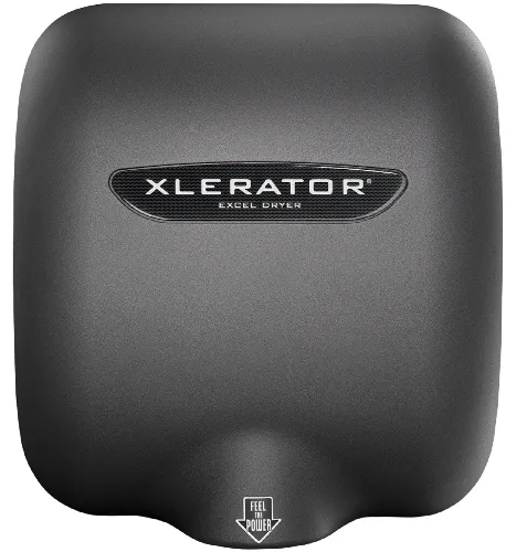 Excel Dryer XLERATOR® XL-GRH Hand Dryer with HEPA Filter - Textured Graphite Epoxy on Zinc Alloy High Speed Automatic Surface-Mounted