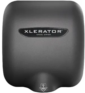 Excel Dryer XLERATOR® XL-GRH Hand Dryer with HEPA Filter - Textured Graphite Epoxy on Zinc Alloy High Speed Automatic Surface-Mounted