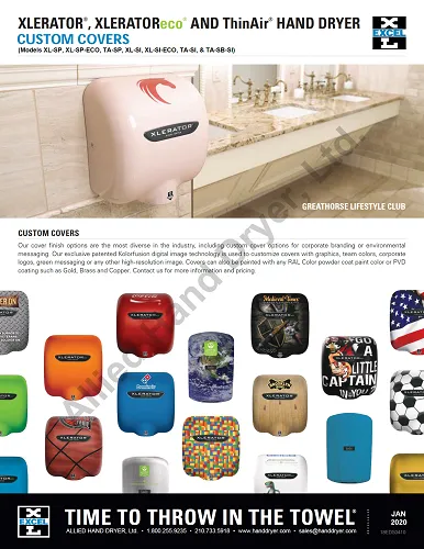Excel Dryer XLERATOR® XL-SIH (Special Image) Hand Dryer with HEPA Filter - CUSTOM GRAPHICS on Zinc Alloy High Speed Automatic Surface-Mounted