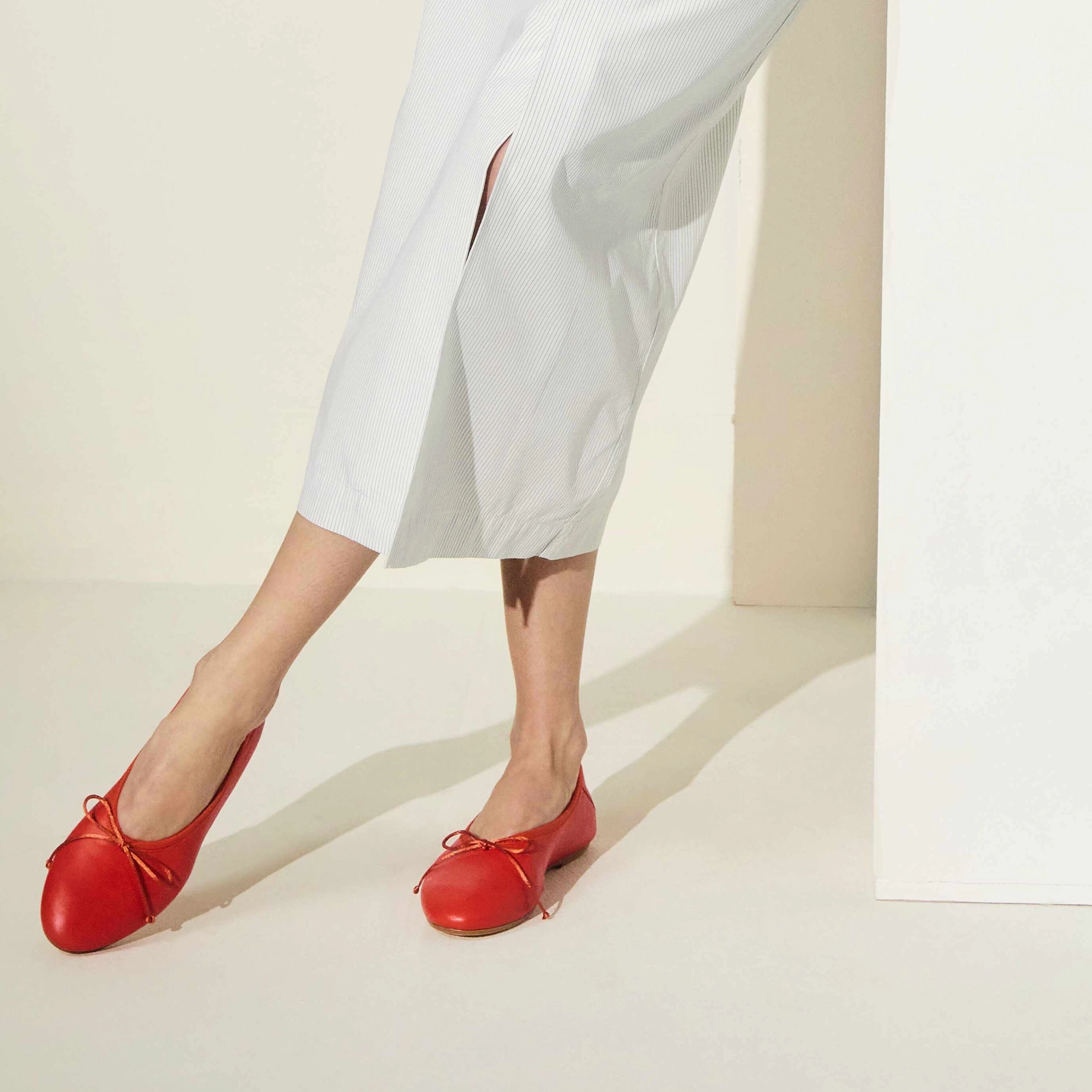 Carlotta Italian Leather Ballet Flat Coral Hue