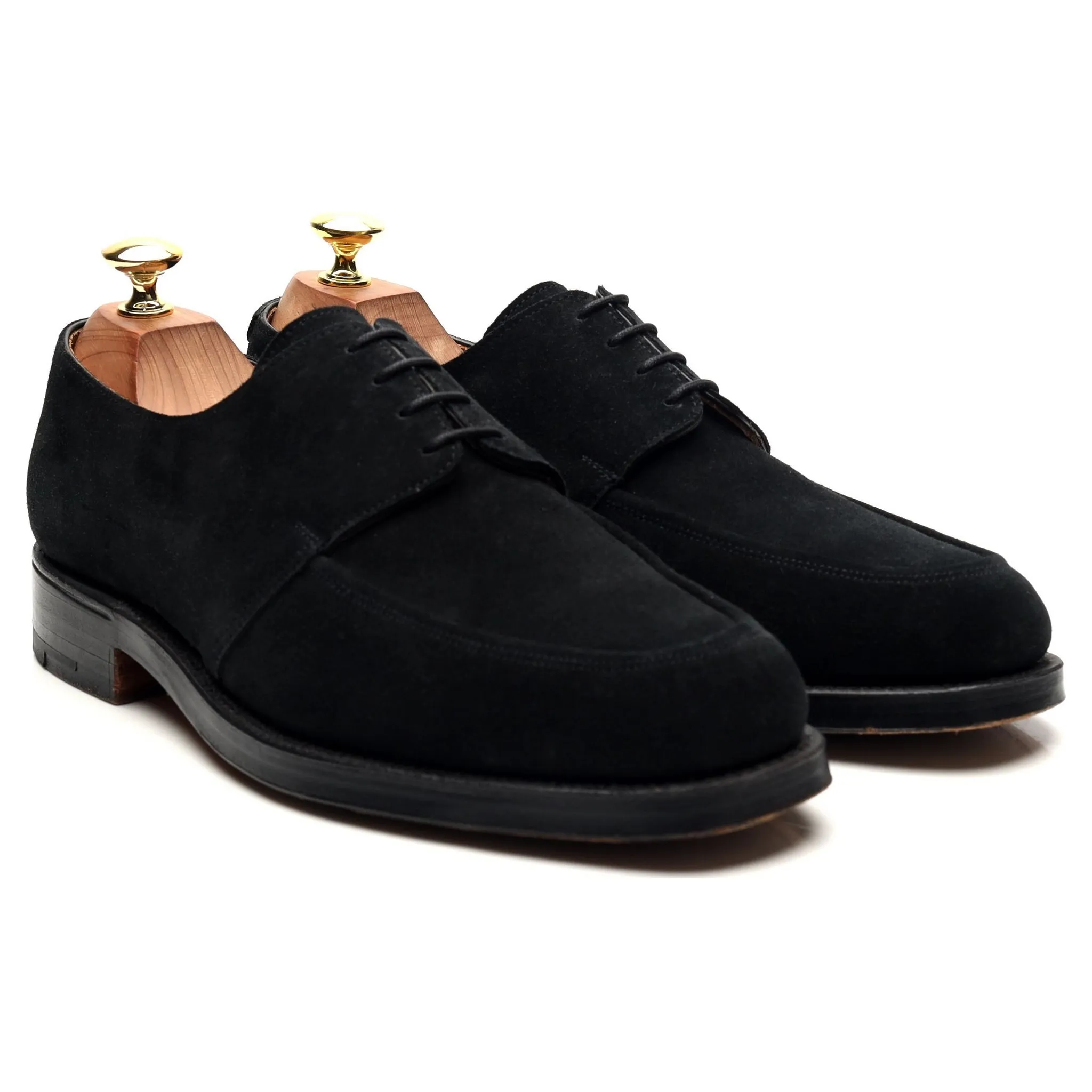 'Finsbury' Black Suede Apron Derby UK 7.5 E