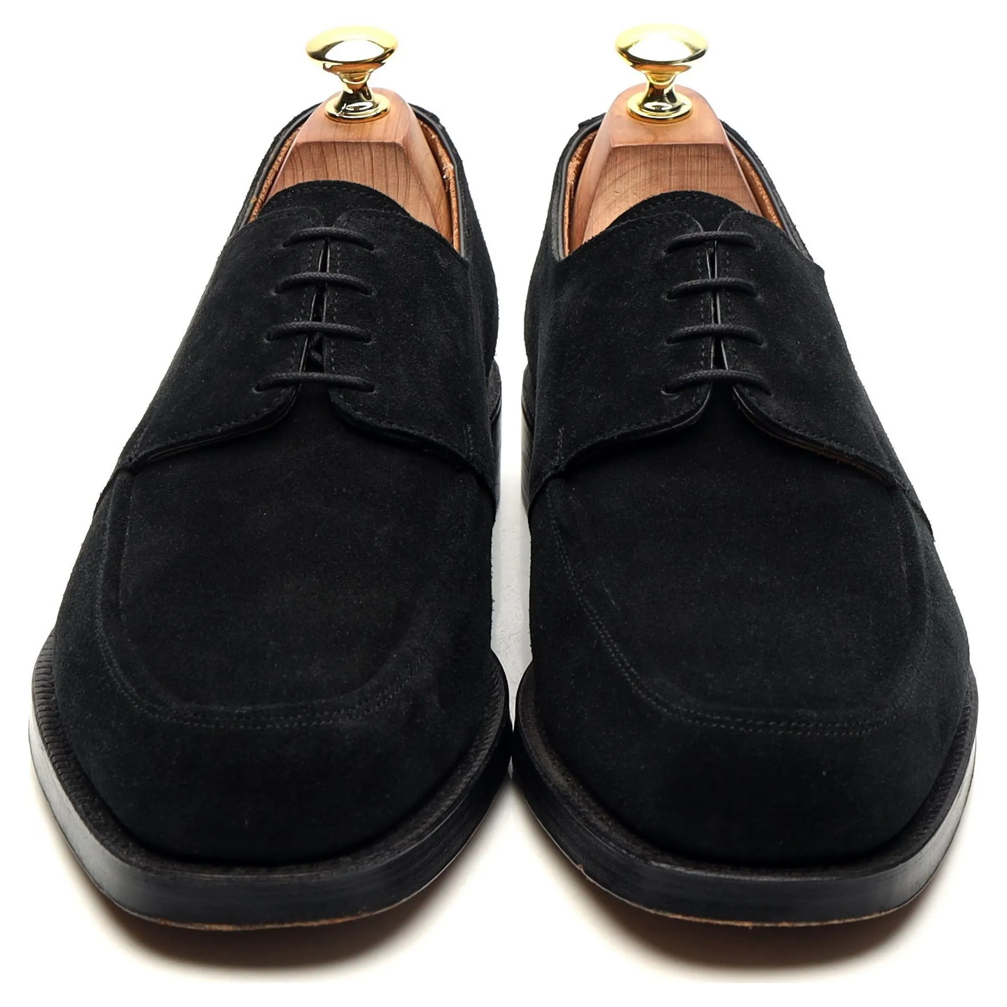 'Finsbury' Black Suede Apron Derby UK 7.5 E