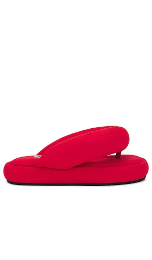 FIORUCCI Puffy Flip Flops in Red