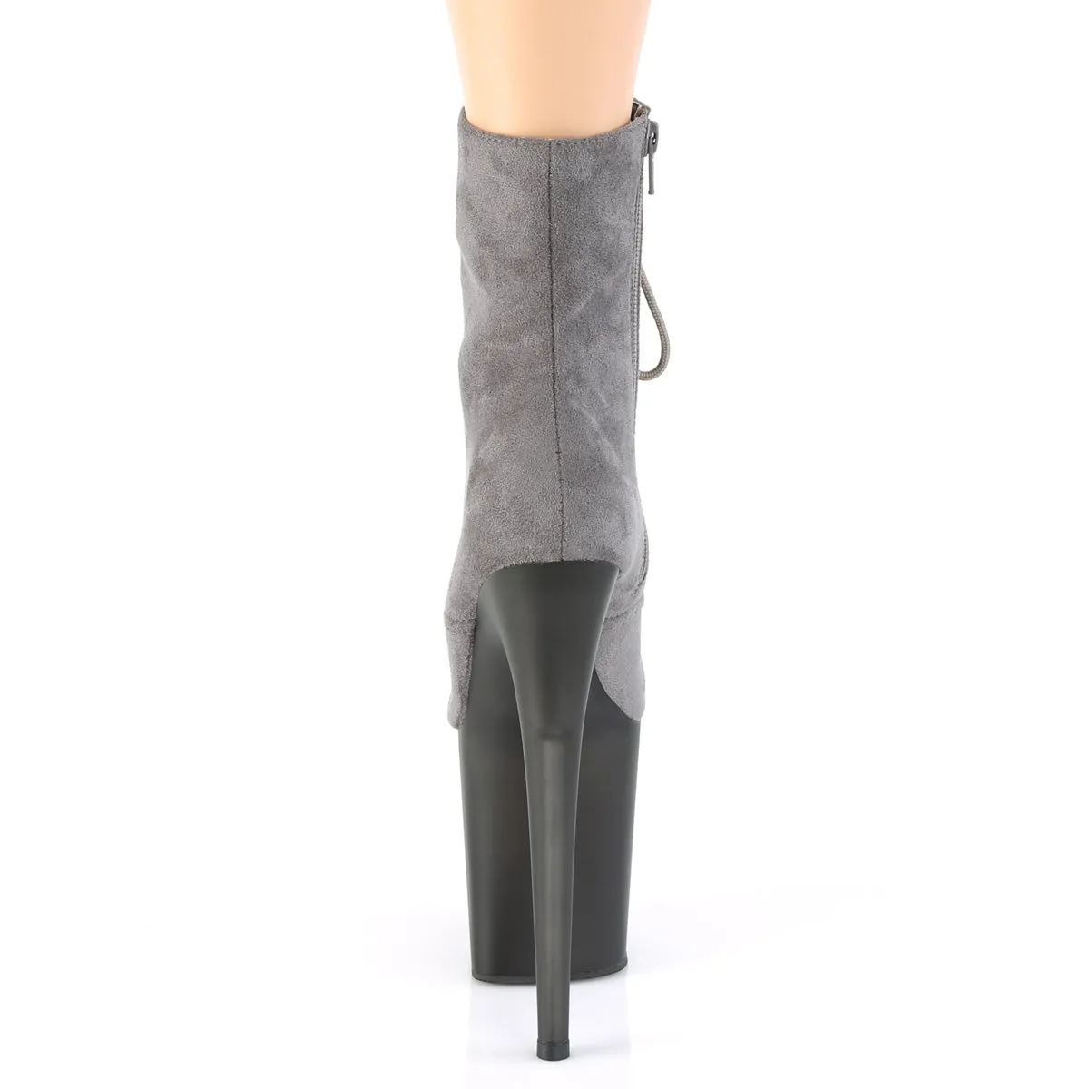 FLAMINGO-1020FST Pleaser Grey Faux Suede Sexy Platform Shoes (Pole Dancing Heels)