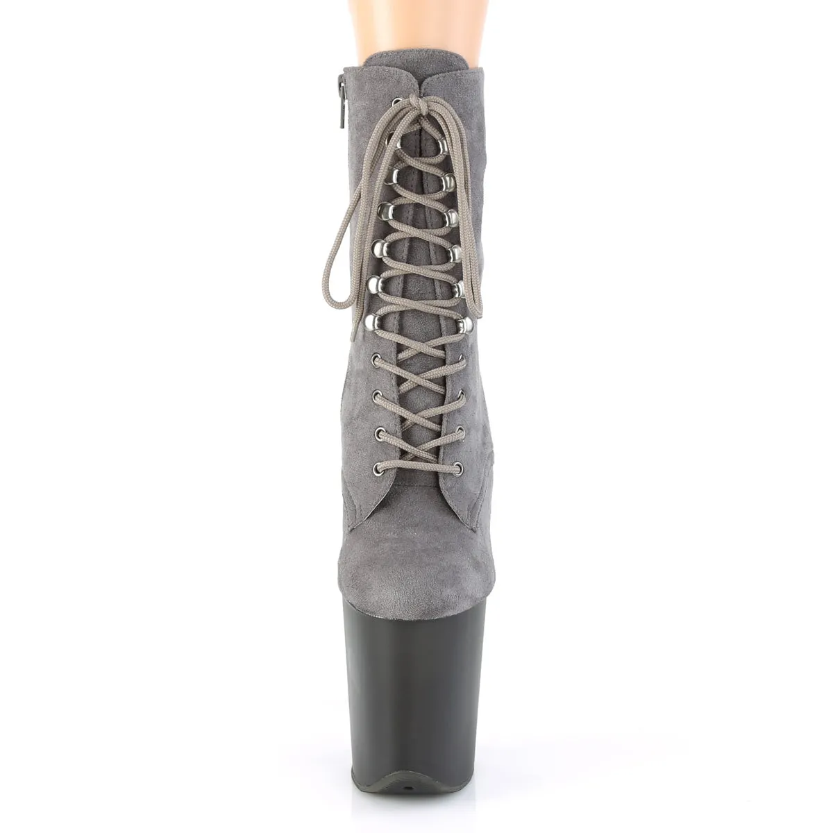 FLAMINGO-1020FST Pleaser Grey Faux Suede Sexy Platform Shoes (Pole Dancing Heels)