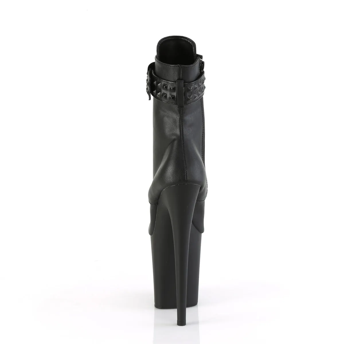 FLAMINGO-1020STR Pleaser Black Faux Leather Sexy Platform Shoes (Pole Dancing Heels)
