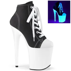 FLAMINGO-800SK-02 Pleaser Black Canvas Sexy Platform Shoes (Pole Dancing Heels)