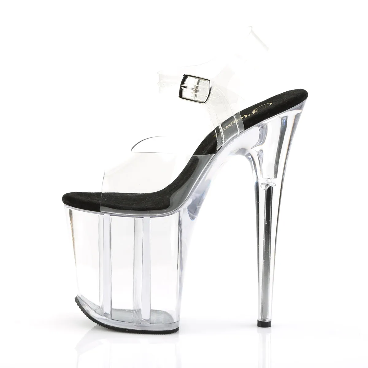 FLAMINGO-808 Pleaser Clear/Black Sexy Platform Shoes (Pole Dancing Heels)