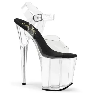 FLAMINGO-808 Pleaser Clear/Black Sexy Platform Shoes (Pole Dancing Heels)