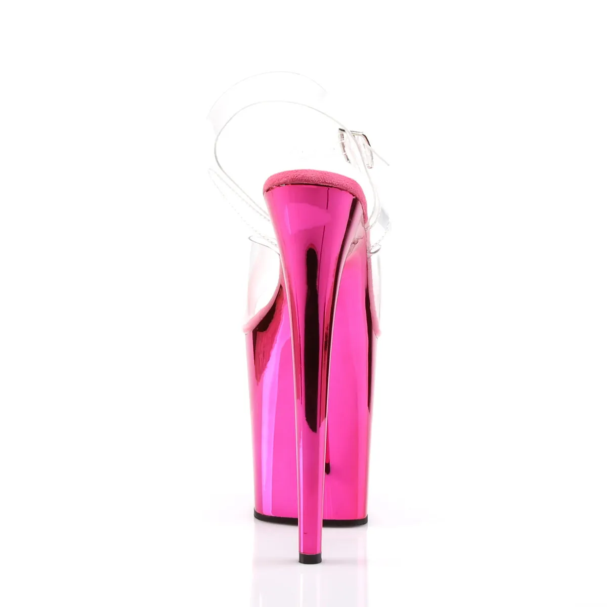 FLAMINGO-808 Pleaser Clear/Hot Pink Chrome Sexy Platform Shoes (Pole Dancing Heels)