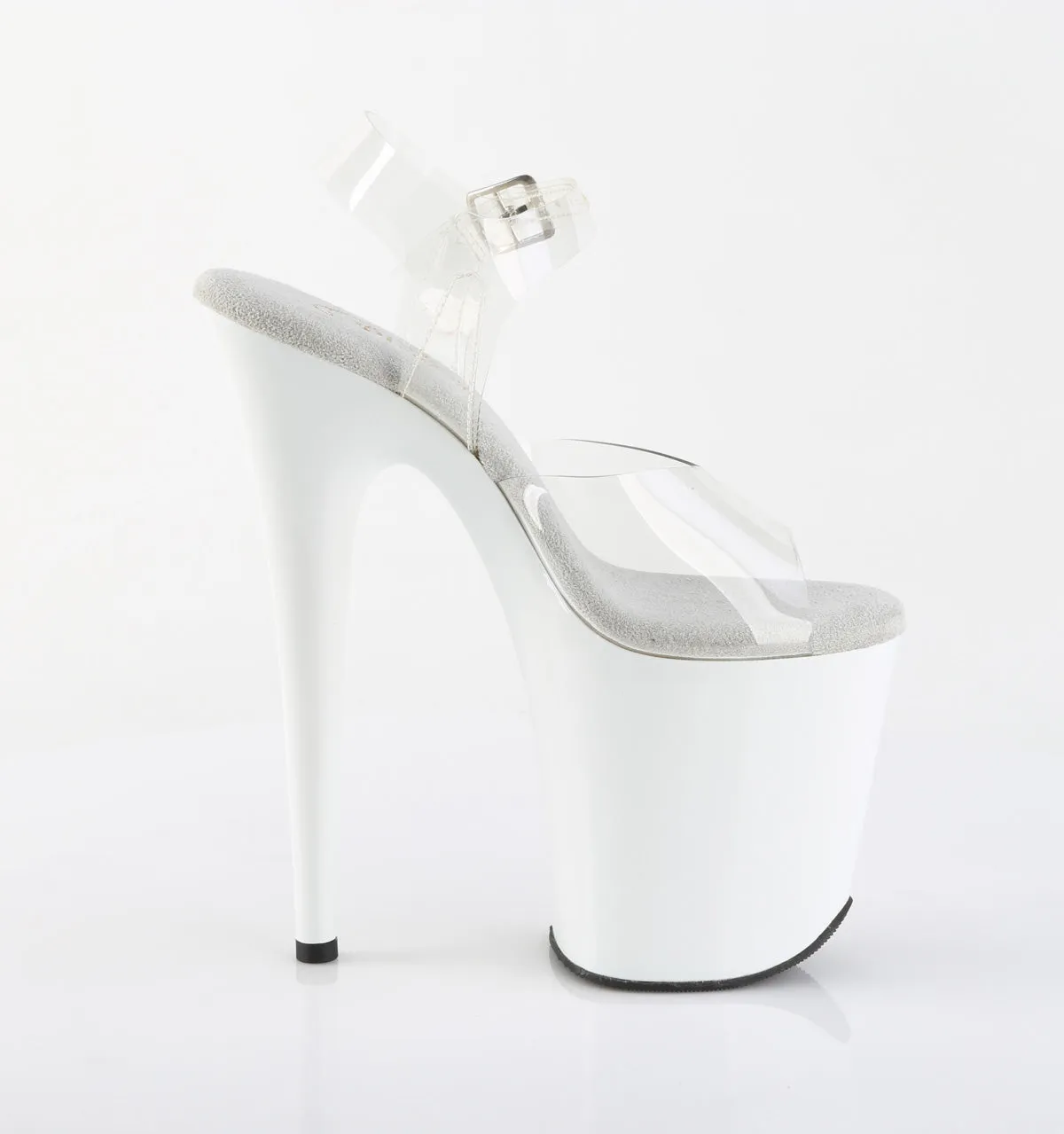 FLAMINGO-808 Pleaser Clear/White Sexy Platform Shoes (Pole Dancing Heels)
