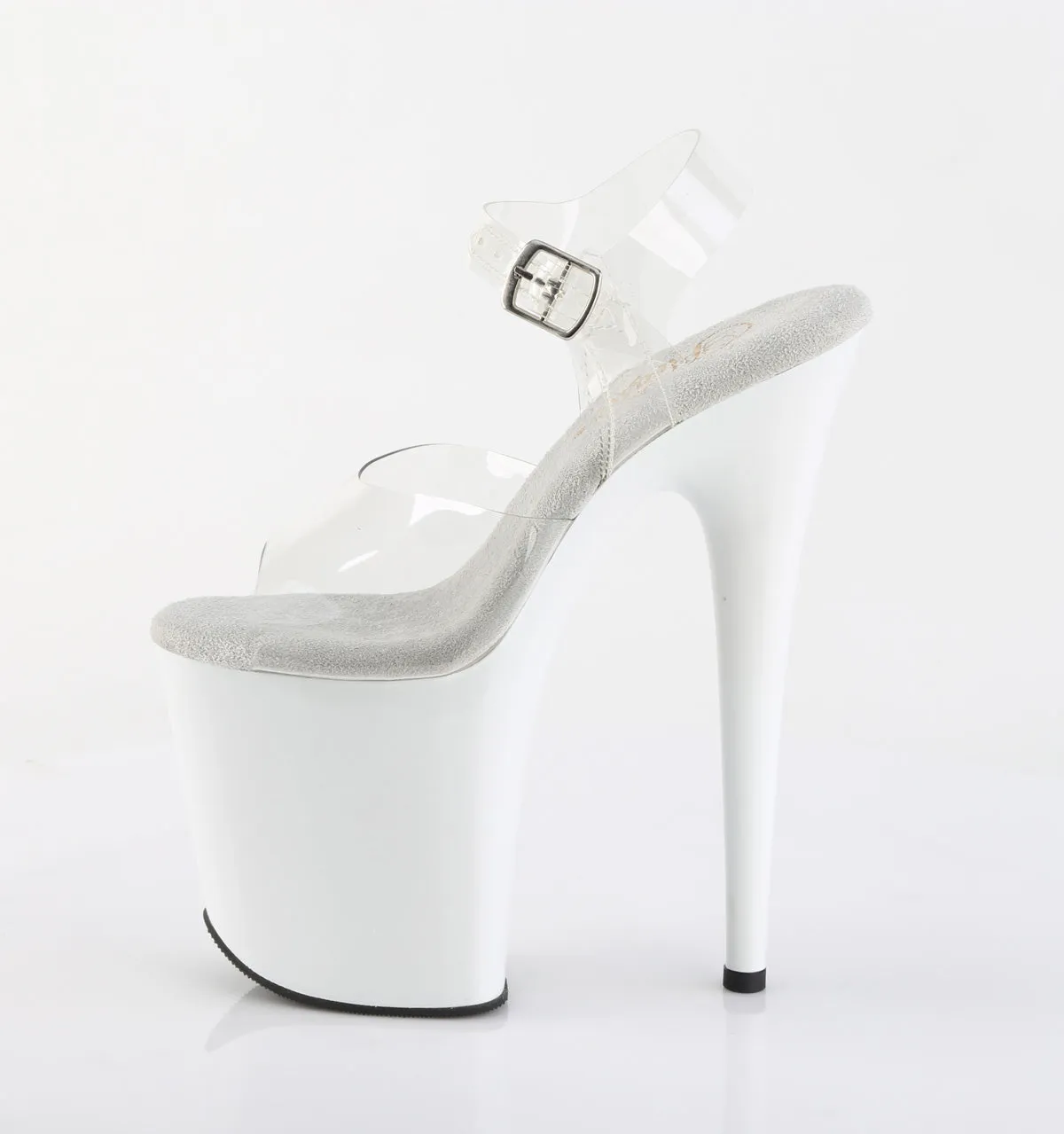 FLAMINGO-808 Pleaser Clear/White Sexy Platform Shoes (Pole Dancing Heels)