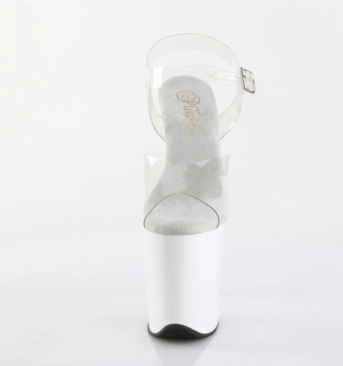 FLAMINGO-808 Pleaser Clear/White Sexy Platform Shoes (Pole Dancing Heels)