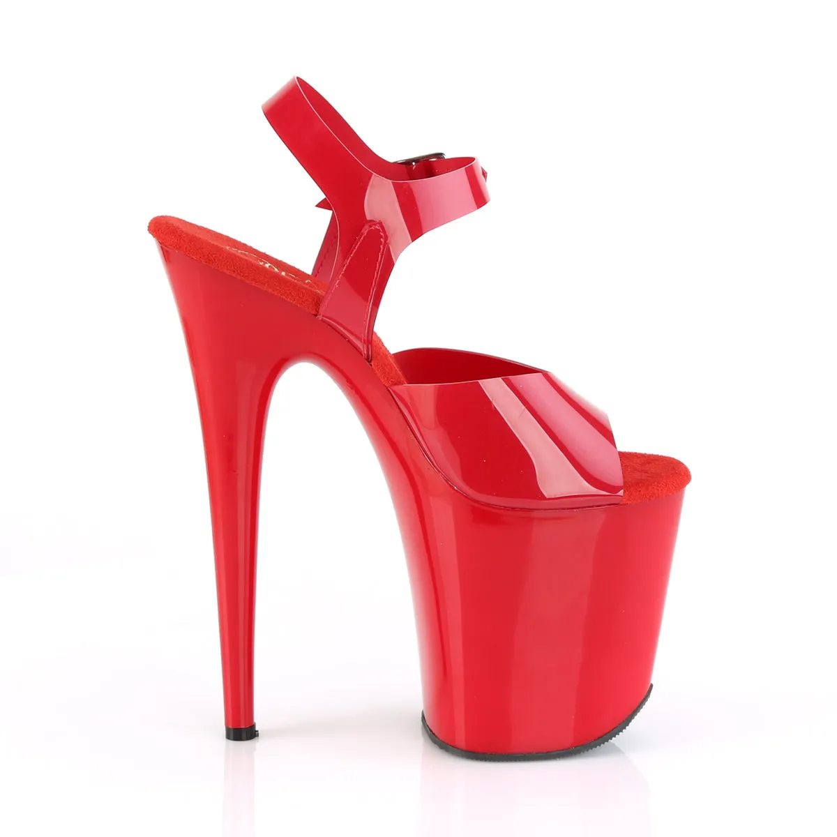 FLAMINGO-808N Pleaser Red (Jelly-Like) TPU/Red Sexy Platform Shoes (Pole Dancing Heels)