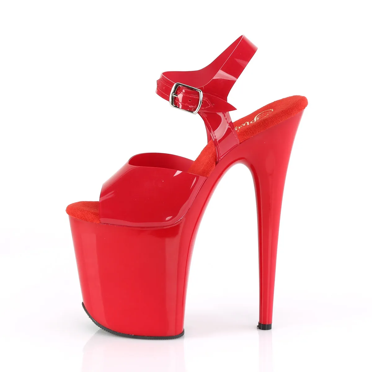 FLAMINGO-808N Pleaser Red (Jelly-Like) TPU/Red Sexy Platform Shoes (Pole Dancing Heels)