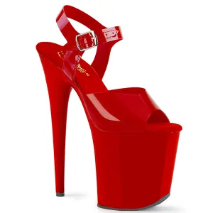 FLAMINGO-808N Pleaser Red (Jelly-Like) TPU/Red Sexy Platform Shoes (Pole Dancing Heels)