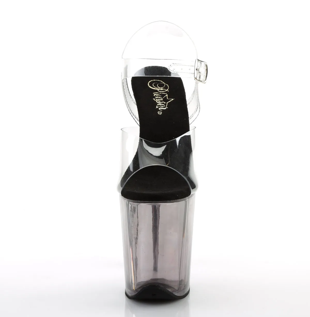 FLAMINGO-808T Pleaser Clear/Smoke Tinted Sexy Platform Shoes (Pole Dancing Heels)