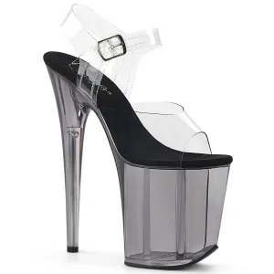 FLAMINGO-808T Pleaser Clear/Smoke Tinted Sexy Platform Shoes (Pole Dancing Heels)
