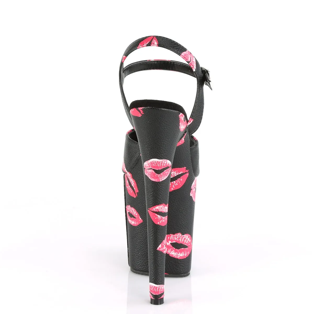 FLAMINGO-809KISSES Pleaser Black Faux Leather Sexy Platform Shoes (Pole Dancing Heels)