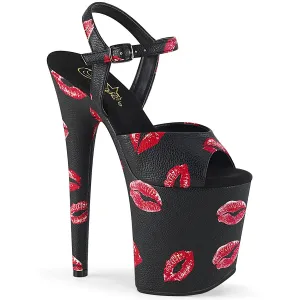 FLAMINGO-809KISSES Pleaser Black Faux Leather Sexy Platform Shoes (Pole Dancing Heels)