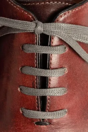 Flat Charcoal Waxed Cotton Shoelaces