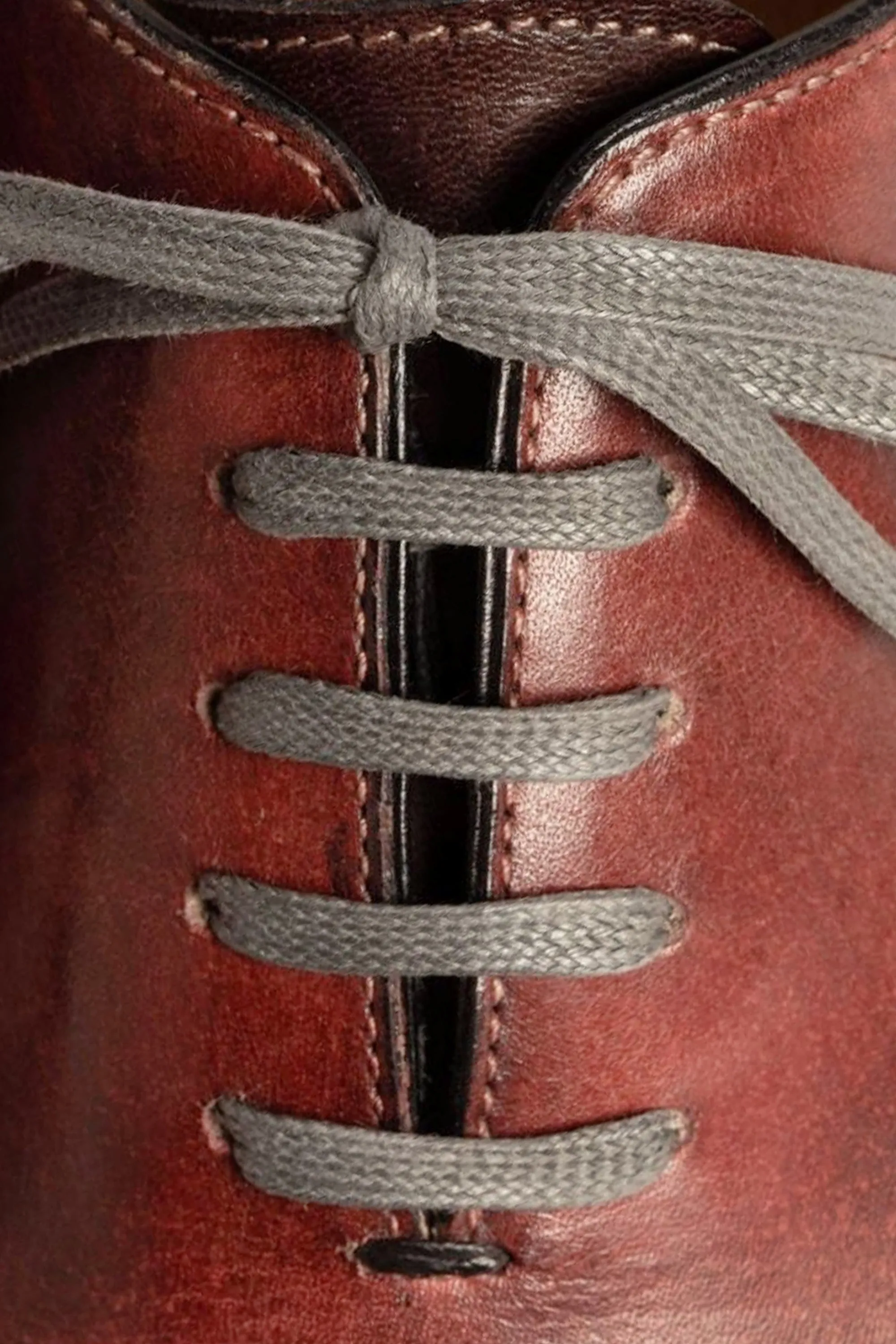 Flat Charcoal Waxed Cotton Shoelaces