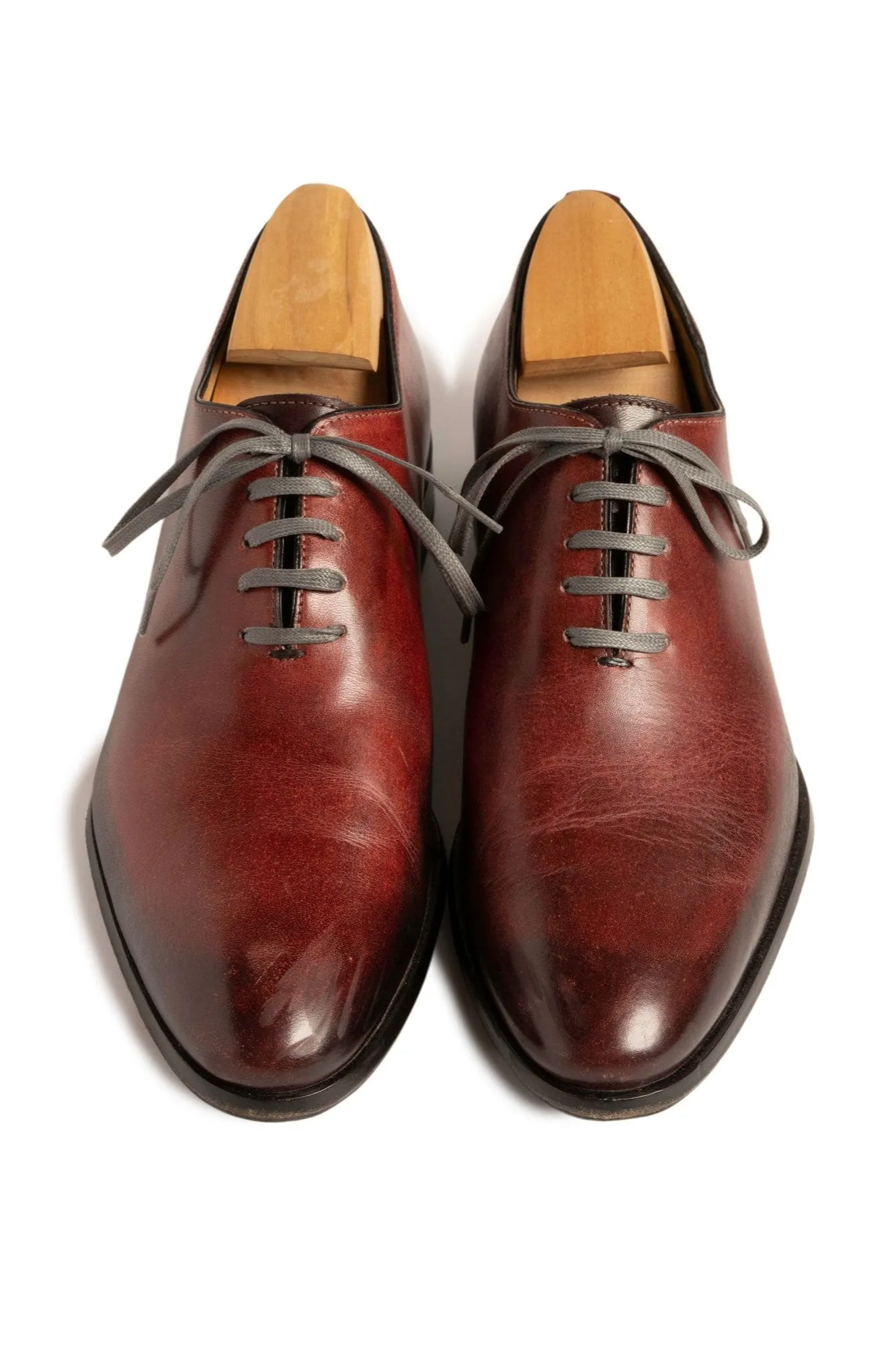 Flat Charcoal Waxed Cotton Shoelaces
