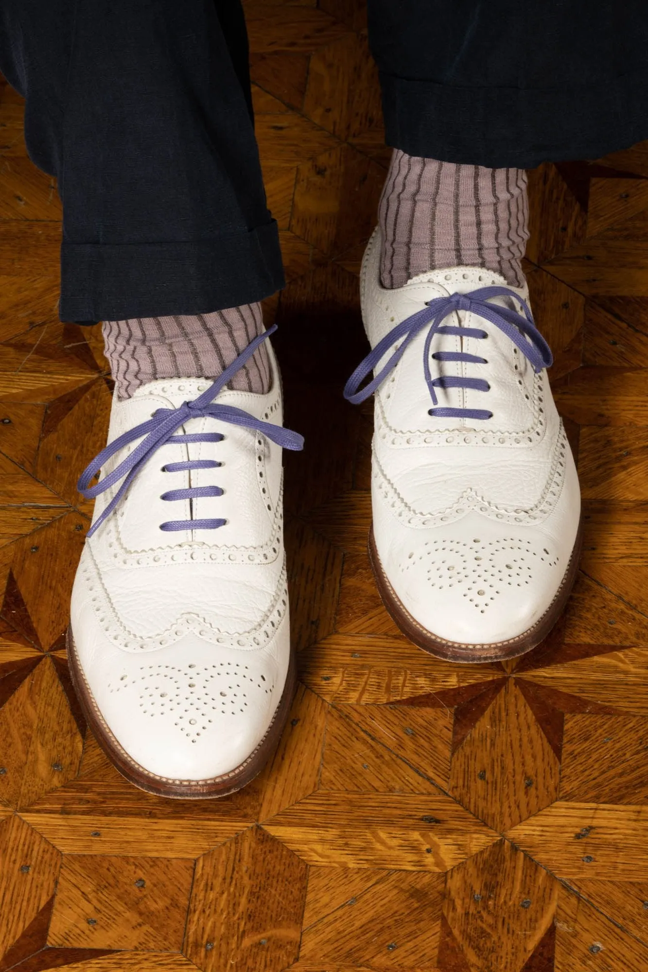 Flat Dark Violet Waxed Cotton Shoelaces
