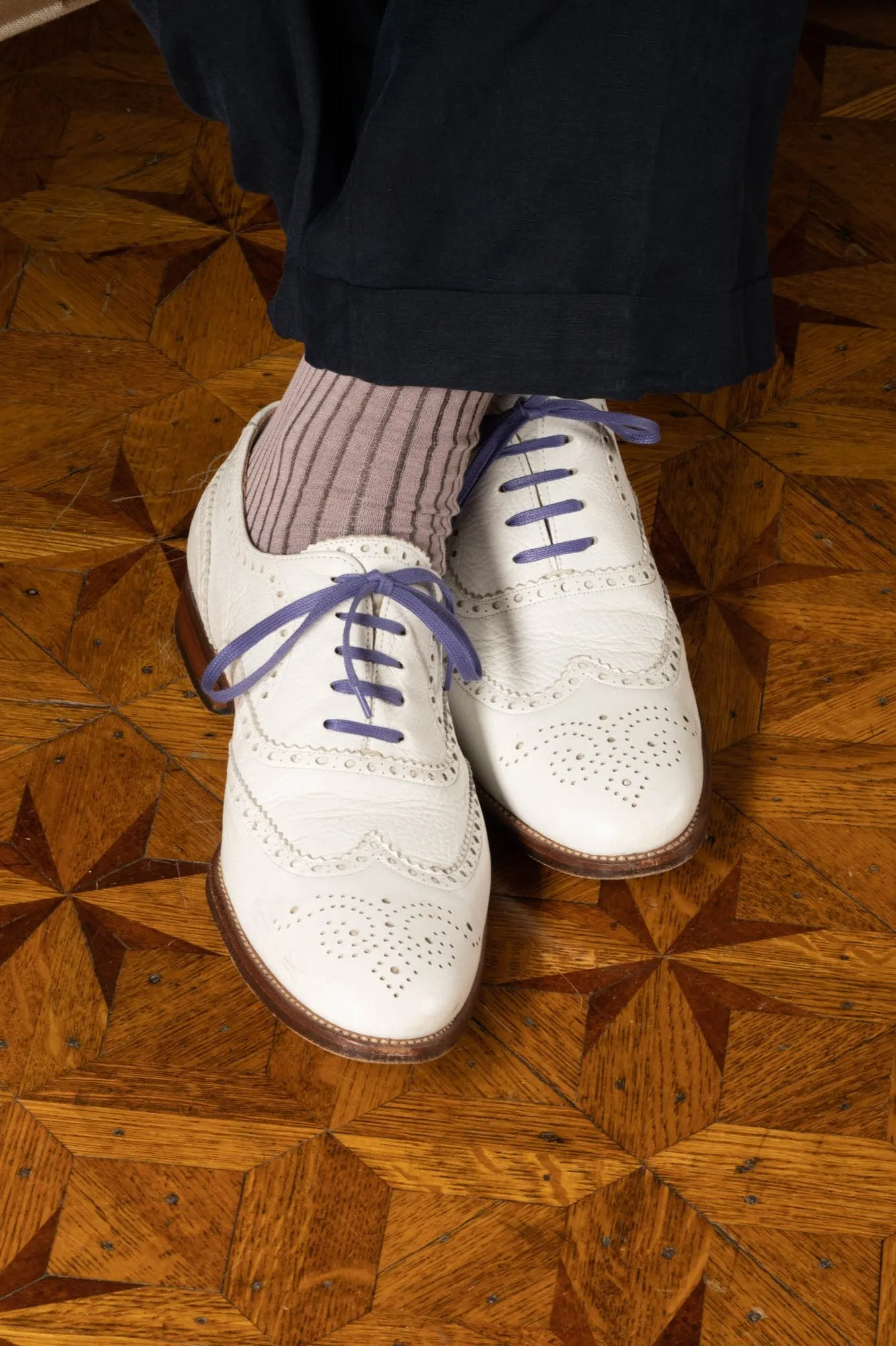 Flat Dark Violet Waxed Cotton Shoelaces