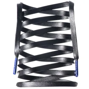 Flat Synthetic Leather Shoelaces w/ Colored Tips