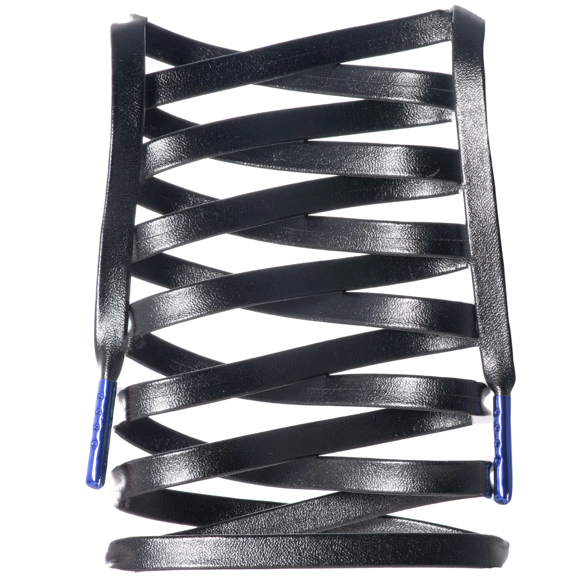 Flat Synthetic Leather Shoelaces w/ Colored Tips