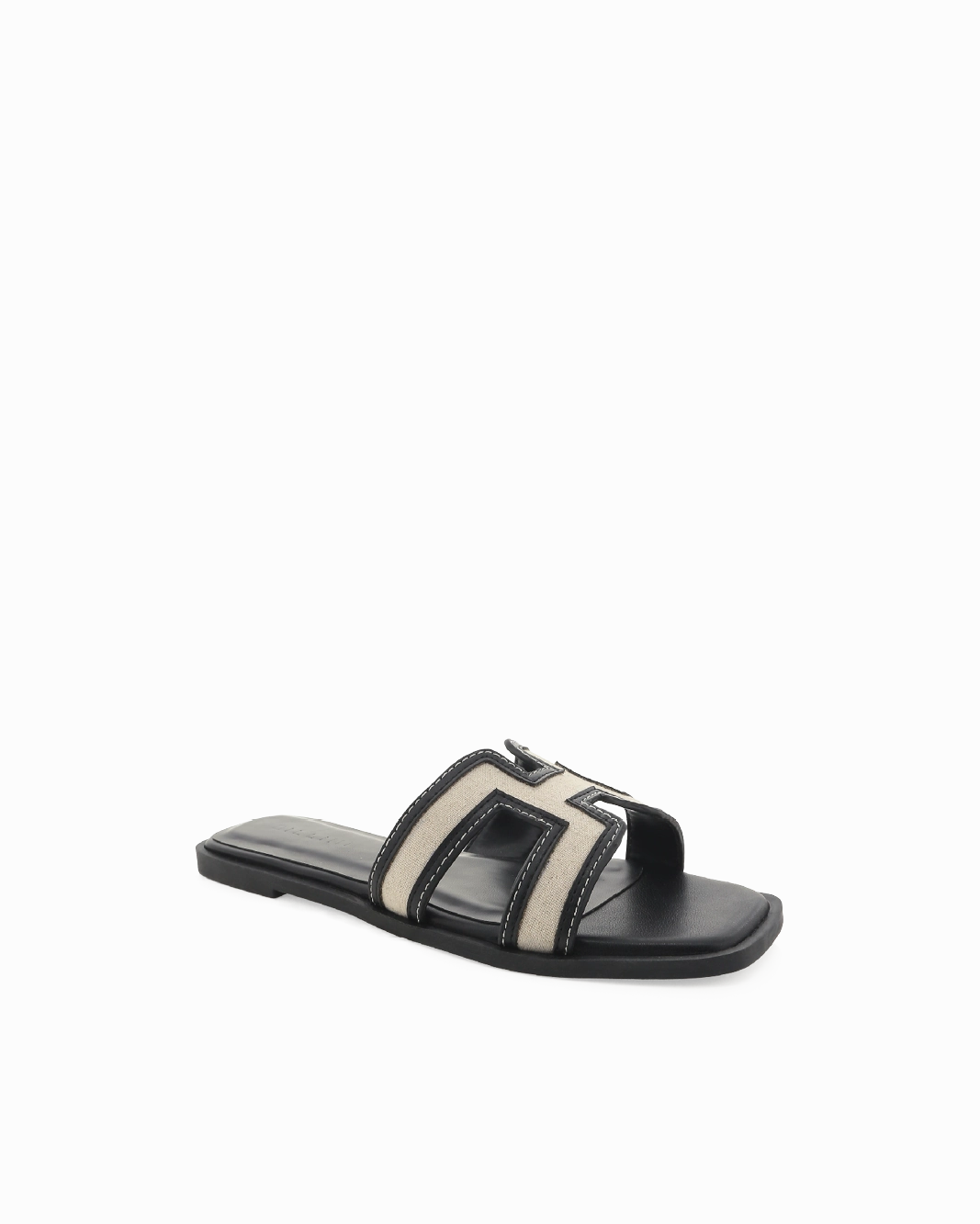 Contoured Heel GORDY WIDE FIT - WHEAT LINEN-BLACK