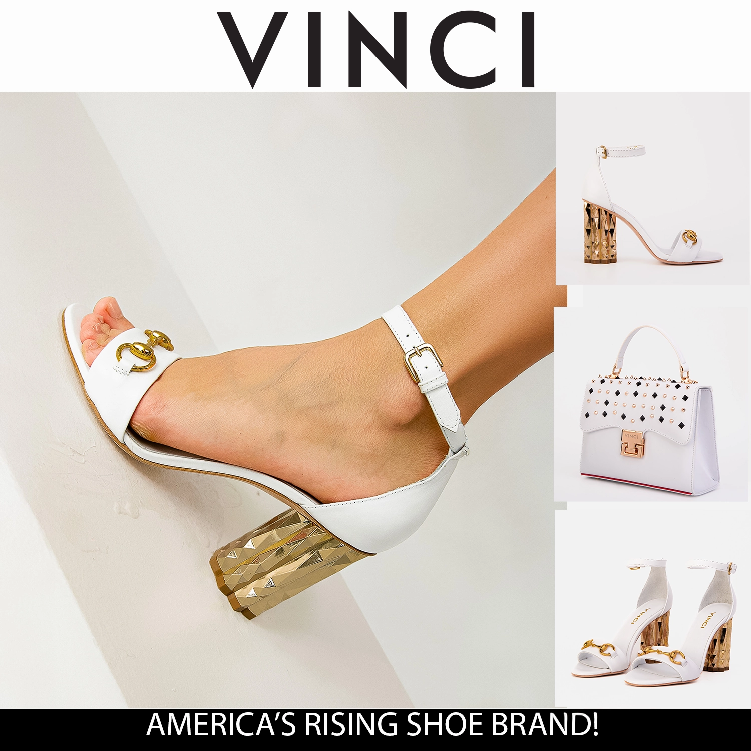 The Avlonya Block Heel White Leather Women Sandal Flexible Flats Moisture Wicking Inner Layer