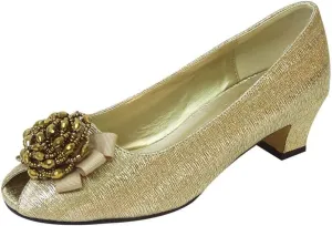 Floral Allie Women Wide Width Peep Toe Dress Pumps