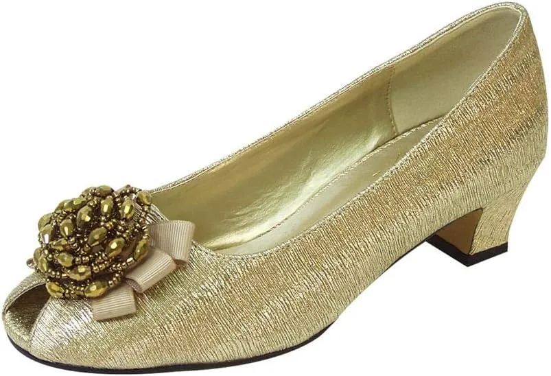 Floral Allie Women Wide Width Peep Toe Dress Pumps