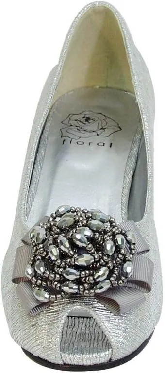 Floral Allie Women Wide Width Peep Toe Dress Pumps