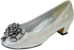 Floral Allie Women Wide Width Peep Toe Dress Pumps