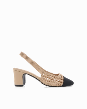 Weekend Outing Classic Sandals FLORIS - NOUGAT-BLACK GROSGRAIN