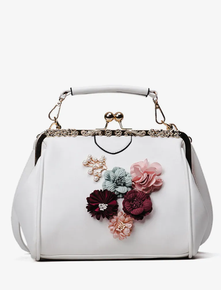 Flower Beaded Pouch Bag