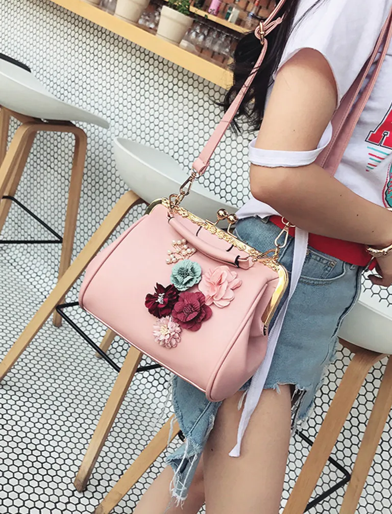 Flower Beaded Pouch Bag