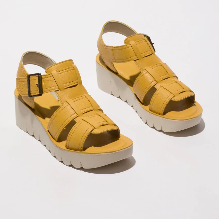 Fly Yellow Bumblebee Wedge Sandal| YUD236Y